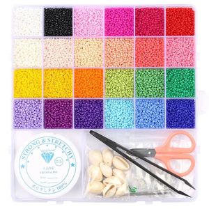 Perle di semi di vetro del set di scatole perle acriliche argillose con strumenti per gioielli che producono anelli braccialetti kit di gioielli fatti a mano 240418