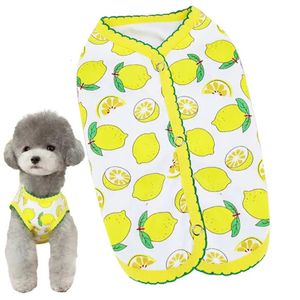 Spring Summer Pet Clothes Soft Sleeveless Vest Dog Costume Apparel With Strawberry Pattern Comfortable Shirts Snap 240429