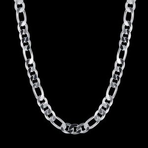 Pendanthalsband Ny klassiker 925 Sterling Silver 10mm Mens Geometric Chain Halsband 20/24 tum Fashion Designer Wedding Jewelry Gift Q240430