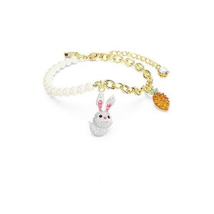 neckless for woman Swarovskis Jewelry 2023 New Years Edition 1 1 High Quality Chinese Zodiac Rabbit Pearl Bracelet Female Swallow Bracelet Female