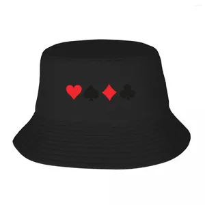 Беретские костюмы карты Spades Hearts Diamonds Clubs Design Bucket Hats для панамы для мужчины женщины Боб Фишерман Пляж Рыбалка унисекс