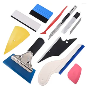 Biltvättlösningar Fönster Tint Tool Kit Vinyl Wrap Stickers Set Auto Accessories Carbon Foil Tinting Squeegee Film Cutter Knife