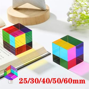 Color cubo cristal prism desktop brinquedo ornamento kbxlife cubo misto para aprender decoração home 240430