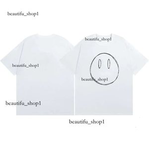 Drew Brand Designer T Shirt Summer Drawdrew T Shirt Smiley Face Letter Print Graphic Loose Casual Short Sleeved Draw T-shirt Trend Smiling Shirt 321