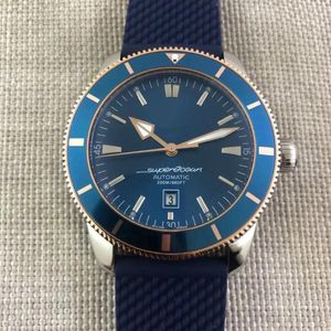 Zegarek luksusowe mężczyzn automatyczny mechaniczny szafir Supercean stalowej stali nierdzewnej ROTATABLE BEZEL ROTE ZŁOTNE SREBRNO Srebrny Blue Rubber Data Watc 2699