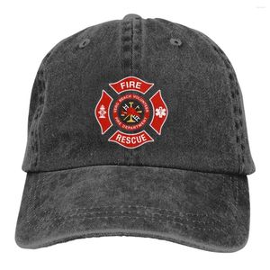 Ball Caps Pure Color Dad Hats Logo Women's Hat Visor Baseball Fireman Fire Rescue Picked Cap