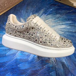 Fitness Shoes Women Casual 2024 Sneakers Fashion Breathable Real Leather Platform White Soft Footwears Rhinestone