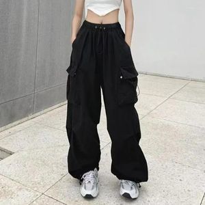 Frauenhose Vintage Weitbein Taschen Y2k Streetwear Frauen lässig Baggy gerade Hosen Mode locker