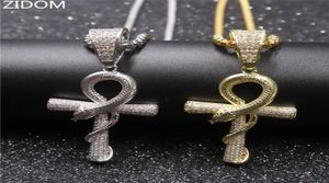 Мужчины хип -хоп обледененный крест с подвесными ожерельями.