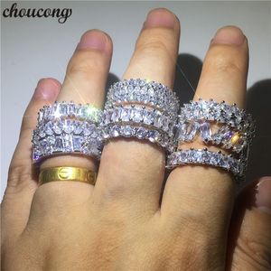 Choucong 9 Styles Promise Diamond Ring Diamond 925 Sterling Silver noivado Banda de casamento Rings para homens Men Bijoux Gift 222T