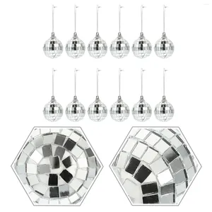 Estatuetas decorativas 12 pcs de estilo chique ktv disco ball espelho de decoração de decoração dj palco usando decoração