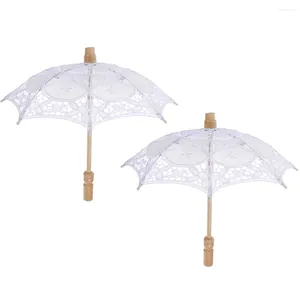 Regenschirme Prop Dreena Tea Party Dekor Hochzeit Braut Spitze Parasol elegantes Handwerk für Szene Weiß Schwarz