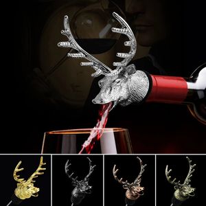 Stainless Pourer Decanter Steel Deer Head Wine Bottle Stoppers Aerators Bar Tool Accessories Christmas Party Gifts 240429