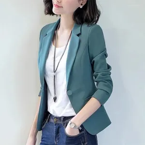 Frauenanzüge S-4XL Women Blazer Jacke kurz schlanker Frühling Herumn Casual Office Arbeit Plus Size Black White Green