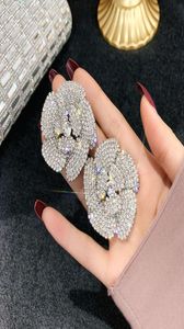 2021925 Dangle temperament fashion exaggerated geometric square diamond earrings net red simple female rectangular long section YX9115657