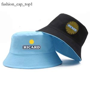 Designer Hat Ricard Bob Wide Brim Hats Bucket Summer Reversible Ricard Unisexe Man Women Cotton Fisherman Caps Girl Boy Outdoor Sport Chapeau Bob Ricard Hat 7303