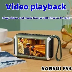Портативные динамики Samsung F53 беспроводной динамик Bluetooth 4,3-дюймовый дисплей Портативный FM Radio TF-слот MP4 Music Player Video Dinger J240505