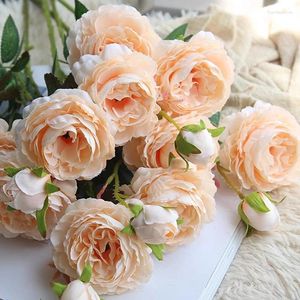 Fiori decorativi artificiale bouquet rosa idrangea posa sposa con piante finte accessori per la decorazione del matrimonio per la casa