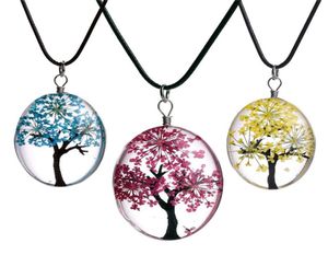 3525mm Fashion Plant Dried Flower Pendant Starry Life Tree Necklace Time Gemstone DIY Handmade Glass Jewelry Whole k4211540378