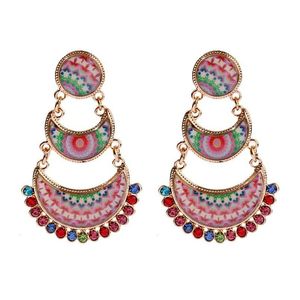 Dangle Chandelier Ethnic Womens Pink Flower Earrings Jhumka Fashion Jewelry Beads Tassel Earring Drop Delivery Dhhtx