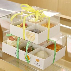 Present Wrap Cupcake Container med Display Window Holding 4/6/12 Standard Cupcakes Box Pastry Cake Trays Holder Holder