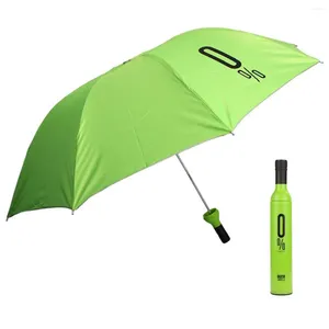 Umbrellas Fashion Bottle Folding For Rain Sun UV Protection Outdoor Camping (Random Color)