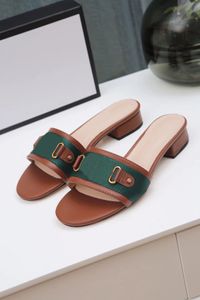 New Women's Sandals Super Low Heel Luxury Brand Low Heel Genuine Leather Thick Sole Sandals Women's Slippers Wedding Party Casual, Comes with Box1658919