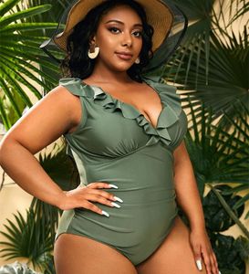 Swimwear femminile 2024 Plus size Donne Beach Wear Bikini Sexy Solid One Piece Swimsuit Female Beachwear Bodysuits Abito da bagno xxxxl