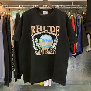 Rhude T-Shirt Erkek Tasarımcı Tişört Tee Rhude Erkekler Gömlek Erkekler İçin Gömlek Erkek Boy Tişörtleri Tee T-Shirt%100 Pamuk Rhude Shirt Vintage Kısa Kollu 832