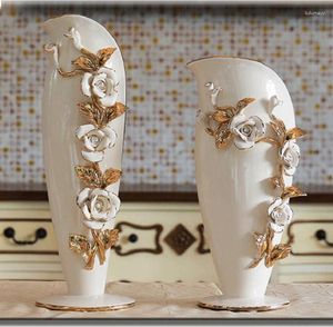 Vasi europei di lussuoso pavimento di lusso ornamenti per la casa decorazione in ceramica di alta qualità decorazione soggiorno