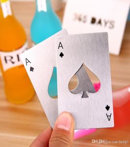 Creative Poker Card Bottle Bottle Opener Tools Tools Bottles abridor de refrigerante portátil portátil Durável Black Silver Playing Card Card Abridor WDH15295030