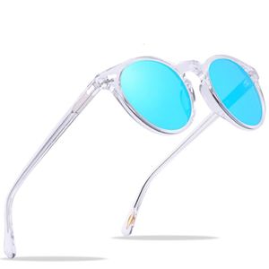 Carfia Solglasögon Polariserade klassiska runda retro ramsolglasögon för kvinnor Män som kör glasögon 100% UV400 -skydd 5288 316H
