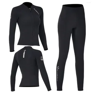 Kadın Mayo dalış Yelken 2mm Neopren Dalış Takımı Kadınlar Wetsuit Split Vücut Ceket Pantolon Uzun Kollu Mayo Su Spor Giysileri