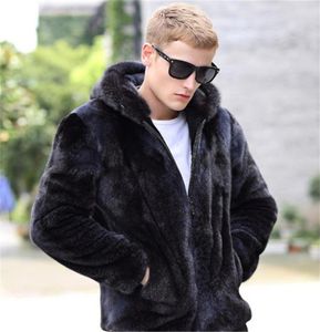 Men039S Trench Coats Faux Fur Coat for Men Winter Wart Warm Sceed Sleeve Overdove Parka Outerwear2291230