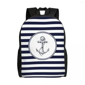 Zaino Ancoraggio personalizzato e zaino blu navy uomini da donna donna casual book borse per borse da marinaio nautico del college scolastico