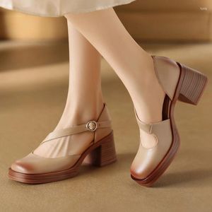 Elbise ayakkabıları kadın orta topuklar yaz sığ sandalet 2024 moda yürüyüş pompaları gündelik klasik rahat kadın zapatillas