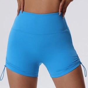 High Taille Cycling Shorts Frauen Draw String Yoga Push Up Gym Athletic Beute Fitness Training Kurzkleidung 240425