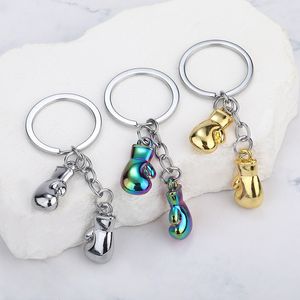 Creative Boxing Keychain Pendant Metal Keyring 3D Fashion Schoolbag Pendant Car Key Chain Gift Handbag Decoration DIY Jewelry 013