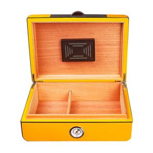 Spanish Cedar Wood High-Gloss Carbon Fiber Cigar Humidor Creative Humidor