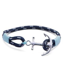 Tom Hope Armband 4 Größe handgefertigte Eisblau -Faden -Seilketten Edelstahl Anker Armreifen mit Kasten und Tag Th4318U231068483831037163