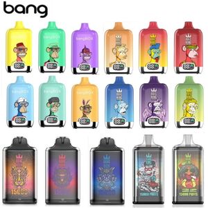 Bang Box King 15000 Puffs Vape descartável 25ml Mesh bobina preenchida Bangbox Digital 15k Deschável E Cigarro 650mAh Recarregável VOD Dispositivo