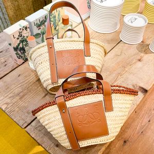 Womens luxury Raffias anagram beach a5 tote bags lady fashion Fold Straw weave shop bag Designer Leather shoulder clutch Basket Bags mens crossbody travel handbags