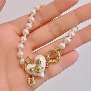 Designer Brand Love Peach Heart Pins Saturn Pearl Beimu Bracelet Womens French High end Design Jewelry