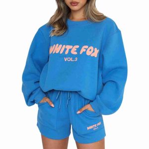 Women's Tracksuits White Hoodie Fox Luxury Designer Tracksuit Shorts Long Whites Sleeved Foxx Two 2 Piece Women Coture Pullover Hoodeds Casual Sweatshirtlepx