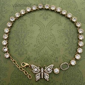 Pendanti di moda Nuovo farfalla piena di collane a ciondolo diamantato Designer Gioielli Lacci e collane con scatola