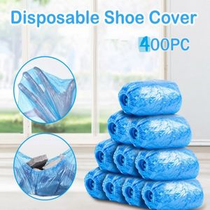 400PCS Waterproof Boot Covers Plastic Disposable Shoe Covers Elastic Protective Homes Overshoes Anti Slip Home Tools A40 292o