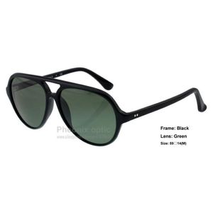 Sonnenbrille Vintage Pilotstil Cat5000 Acetat Rahmen Glaslinsenspiegel Gradient 59 Größe Unisex Sommerkleider Fashion 315g