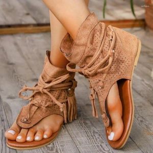 Sapatos casuais sandálias femininas botas de verão abertas de dedão plana designer de moda de moda romana elegante elegante sandalias mujer