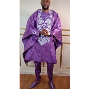 H D South African Traditional Wear Formal Attire Bazin Riche Dashiki Outfits Shirt Pants Robe Suit African Agbada Ramadan 2024 240428