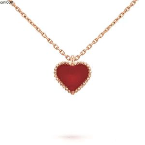 Sweet Heart Pendant Necklace Designer Jewelry Love Necklaces Four Leaf Clover Sterling Silver Rose Gold Red Heart-shaped Necklace Gift for Womens Wedding